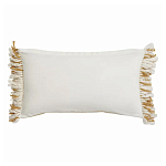 Чехол на подушку горчичного цвета с бахромой и объемным узором Ethnic mix варинант исполнения - 4 | Loft Concept в Красноярске