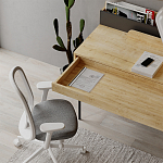 Стол письменный с выдвижным ящиком цвета древесины LEILA WORKING TABLE OAK ANTHRACITE варинант исполнения - 9 | Loft Concept в Красноярске
