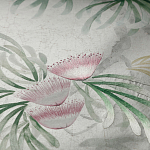 Обои ручная роспись Silk Tree Colourway SC-92 on Crackled Silver on Shell Pink metallic silk варинант исполнения - 2 | Loft Concept в Красноярске