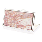 Таблетница карманная прямоугольная на 7 отделений с зеркалом и накладкой из натурального камня Турмалин Silver Stone Pillboxes варинант исполнения - 2 | Loft Concept в Красноярске