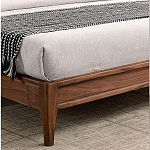 Кровать двуспальная с каркасом из дерева и мягким изголовьем Moon Walnut Bed варинант исполнения - 7 | Loft Concept в Красноярске