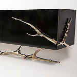 Дизайнерский комод чёрный глянцевый с основанием в виде золотых ветвей Meta Credenza  варинант исполнения - 1 | Loft Concept в Красноярске