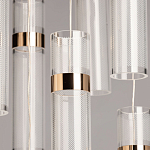 Люстра каскадная с прозрачными цилиндрическими плафонами Jenae Glass Tube Lighting варинант исполнения - 4 | Loft Concept в Красноярске