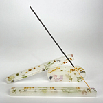 Подставка под благовония из эпоксидной смолы с цветами белая Epoxy Resin Flowers Incense Oval Stand White варинант исполнения - 4 | Loft Concept в Красноярске