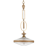 Подвесной светильник с плоским прозрачным плафоном и декоративной вставкой из текстурного камня Tectona  варинант исполнения - 1 | Loft Concept в Красноярске