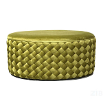 Пуф овальный плетеный оливкового цвета Pool Woven Velour варинант исполнения - 1 | Loft Concept в Красноярске