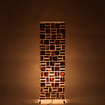 Торшер из перламутра на металлическом каркасе Indonesian Tower 2 варинант исполнения - 3 | Loft Concept в Красноярске