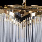 Люстра прямоугольная на цепях с прозрачными трубками и волнистым краем Nembus варинант исполнения - 11 | Loft Concept в Красноярске