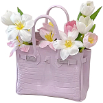 Декоративная ваза в виде сумки Birkin Bag Vase Pink варинант исполнения - 1 | Loft Concept в Красноярске