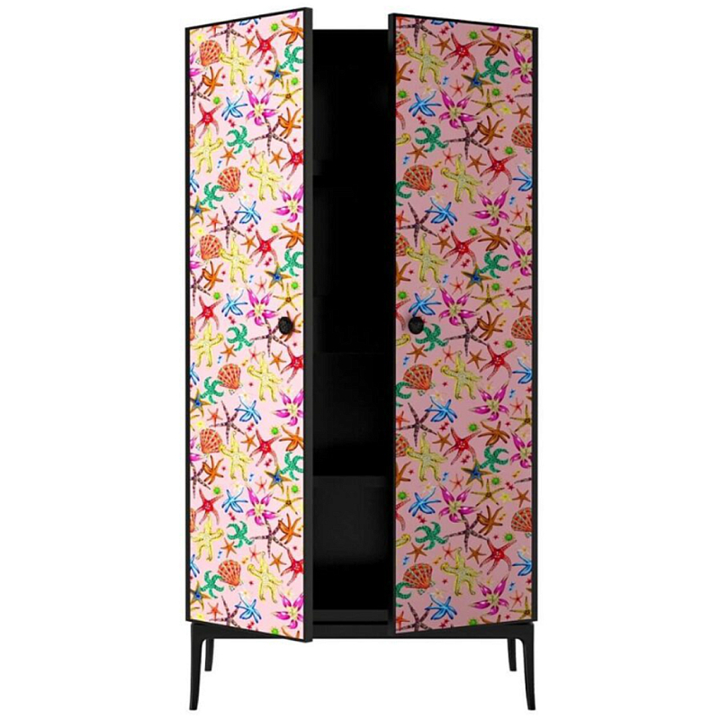 Stiletto Cabinet Pink nautical print Розовый Черный матовый в Красноярске | Loft Concept 