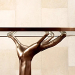 Обеденный стол с фигурным декором бронзового цвета Dichotomy racetrack варинант исполнения - 3 | Loft Concept в Красноярске