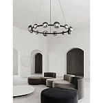 Люстра подвесная светодиодная в форме кольца Gray Ring Chandelier варинант исполнения - 2 | Loft Concept в Красноярске