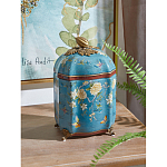Ваза голубая с крышкой и цветочным узором Genuine Chinese Classics варинант исполнения - 2 | Loft Concept в Красноярске