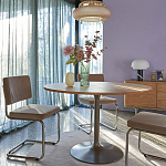 Круглый обеденный стол на одной ножке Remo Round Dining Table варинант исполнения - 6 | Loft Concept в Красноярске