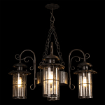 Уличная подвесная люстра с 4-мя цилиндрическими плафонами на цепях Elysian Lanterns варинант исполнения - 2 | Loft Concept в Красноярске