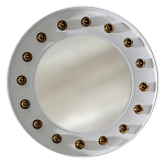 Зеркало белое с круглыми золотыми декоративными элементами Prince of the Church варинант исполнения - 1 | Loft Concept в Красноярске