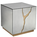 Столик журнальный зеркальный с золотым декором Gold Painted Mirror Table варинант исполнения - 1 | Loft Concept в Красноярске