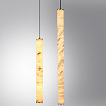 Подвесной светильник с плафоном в форме цилиндра из алебастра Cryptocrystalline Stone варинант исполнения - 3 | Loft Concept в Красноярске