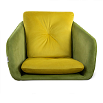 Стул с мягкой обивкой из велюра и подъемно-поворотным механизмом на колесиках Mason Green and Yellow варинант исполнения - 3 | Loft Concept в Красноярске