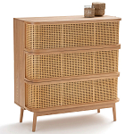 Комод с 3-мя ящиками из плетеного ротанга Ruiz Light Chest of Drawers варинант исполнения - 2 | Loft Concept в Красноярске