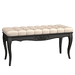 Банкетка из массива бука с бежевой обивкой из велюра Black Provence варинант исполнения - 1 | Loft Concept в Красноярске