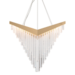 Люстра золотого цвета в форме галочки с каскадом длинных прозрачных трубок Eurofase варинант исполнения - 1 | Loft Concept в Красноярске