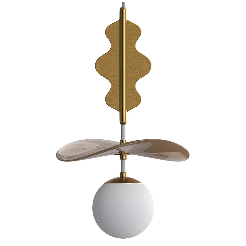 Подвес Bloomy 3 Бежевый Белый Латунь в Красноярске | Loft Concept 