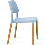 Пластиковый стул на ножках из массива бука Ferret Blue варинант исполнения - 3 | Loft Concept в Красноярске