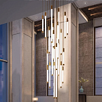 Люстра в современном стиле с 30-ю каскадными светодиодными лампами Golden LED Rain варинант исполнения - 3 | Loft Concept в Красноярске