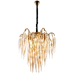 Люстра со стеклянными подвесками янтарного цвета Ambre Glass Chandelier 70 варинант исполнения - 3 | Loft Concept в Красноярске