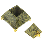 Шкатулка пирамида из натурального камня змеевик Stone Casket варинант исполнения - 2 | Loft Concept в Красноярске
