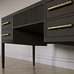 Большой Рабочий стол Primo с 5 выдвижными ящиками Темный орех варинант исполнения - 3 | Loft Concept в Красноярске