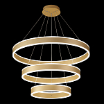 Люстра подвесная светодиодная с тремя золотистыми кольцами Ring Horizontal варинант исполнения - 2 | Loft Concept в Красноярске