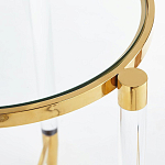 Золотой приставной столик с круглой стеклянной столешницей Weightless Table варинант исполнения - 4 | Loft Concept в Красноярске