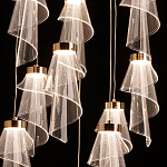 Люстра каскадная с 10-ю прозрачными плафонами Wave Line варинант исполнения - 5 | Loft Concept в Красноярске