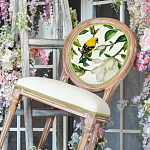 Стул бежевый из натурального бука с изображением птиц и цветов Blooming Birds варинант исполнения - 3 | Loft Concept в Красноярске