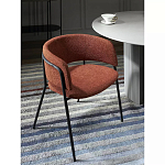 Стул полукруглый мягкий с буклированной обивкой Chair with Boucle Upholstery варинант исполнения - 2 | Loft Concept в Красноярске