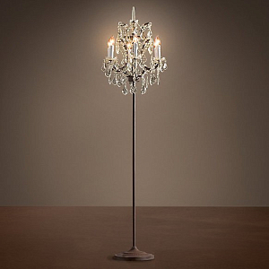 Торшер 19TH C. ROCOCO IRON & CLEAR CRYSTAL floor lamp