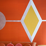 Обои ручная роспись Chez Nina by India Mahdavi Lantana colourway on Arancio dyed silk варинант исполнения - 3 | Loft Concept в Красноярске