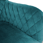 Барный стул со спинкой и подлокотниками на 4-х деревянных ножках Douglas Rhombus Бирюзовый Велюр варинант исполнения - 2 | Loft Concept в Красноярске