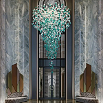 Люстра зеленая каскадная Green Light CascadeDroplet Chandelier варинант исполнения - 1 | Loft Concept в Красноярске
