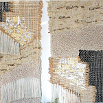 Триптих Геометрический гобелен бежевый Figurative Beige Wall Hangings варинант исполнения - 1 | Loft Concept в Красноярске