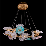 Люстра круглая на золотом каркасе с цветочным декором Miscellaneous herbs варинант исполнения - 1 | Loft Concept в Красноярске