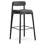 Барный стул из массива ясеня с обивкой из рогожки Elegant Ash Shape варинант исполнения - 2 | Loft Concept в Красноярске