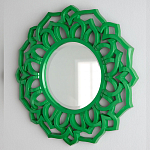 Зеркало круглое в ажурной зеленой раме Green Floral Pattern варинант исполнения - 2 | Loft Concept в Красноярске