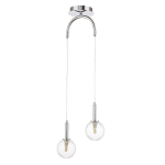 Подвесной светильник с 2-мя рельефными прозрачными плафонами из стекла и основанием цвета Хром Perforated Glass Bubbles варинант исполнения - 1 | Loft Concept в Красноярске