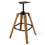 Барный стул со спинкой и подлокотниками на 4-х деревянных ножках Douglas Rhombus Коричневый Велюр варинант исполнения - 5 | Loft Concept в Красноярске