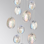 Люстра каскадная с 11-ю круглыми плафонами из рельефного стекла Disc Light варинант исполнения - 3 | Loft Concept в Красноярске