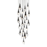 Люстра каскадная с 24-мя рельефными прозрачными плафонами в форме лепестков Glass Pod  варинант исполнения - 1 | Loft Concept в Красноярске