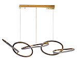 Люстра подвесная золотая в форме изогнутых колец Curved Rings варинант исполнения - 1 | Loft Concept в Красноярске